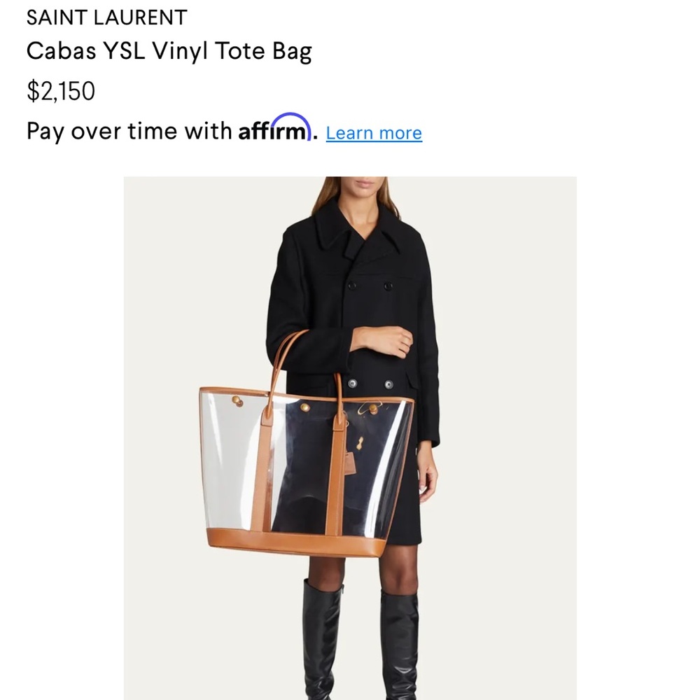 Saint Laurent Cabas YSL Vinyl Tote